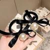 2ps Hair Rope with Pearls Korean Fashion Small Incense Wind Rubber Band Female Tie Head Net Red Ins Black Ribbon Hair Rope Hair Ring view 2