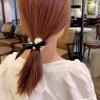 2ps Hair Rope with Pearls Korean Fashion Small Incense Wind Rubber Band Female Tie Head Net Red Ins Black Ribbon Hair Rope Hair Ring view 3