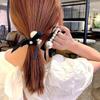 2ps Hair Rope with Pearls Korean Fashion Small Incense Wind Rubber Band Female Tie Head Net Red Ins Black Ribbon Hair Rope Hair Ring view 4