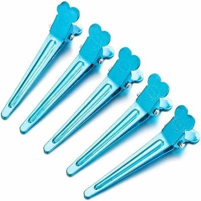 10Pcs/Set 5cm Metal Hairpins Duck Mouth Salon Clamps Women Beauty Colorful Hairdressing Styling Tools (Color : Blue)