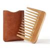 Onedor Handmade 100% Natural Green Sandalwood Hair Combs -Anti-Static Sandalwood Scent Natural Hair Detangler Wooden Comb (Extra Wide Tooth Mini Pocket Comb) view 1