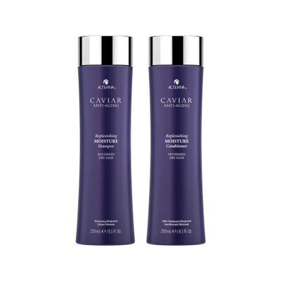 Alterna Haircare CAVIAR Anti-Aging Replenishing Moisture Shampoo and Conditioner Standard Set, 8.5oz each | Protects, Restores and Hydrates | Sulfate Free