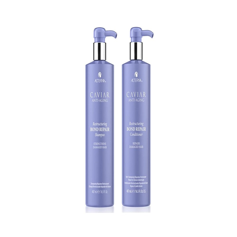 Alterna Caviar Anti-Aging Restructuring Bond Repair Shampoo and Conditioner Jumbo Set, 16.5oz each | Rebuilds & Strengthens Damaged Hair | Sulfate Free