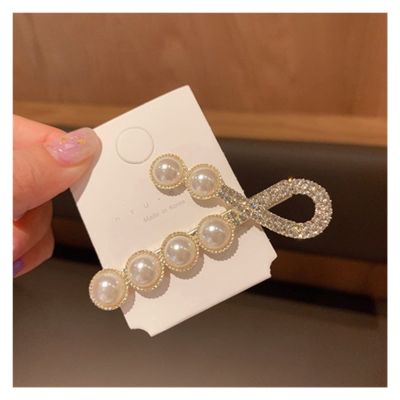 YQBUER Hairpins Pearls Hairpin Clips for Women Cute Geometric Headwear Girls Sweet Clip Bow Flower (Color : 4)