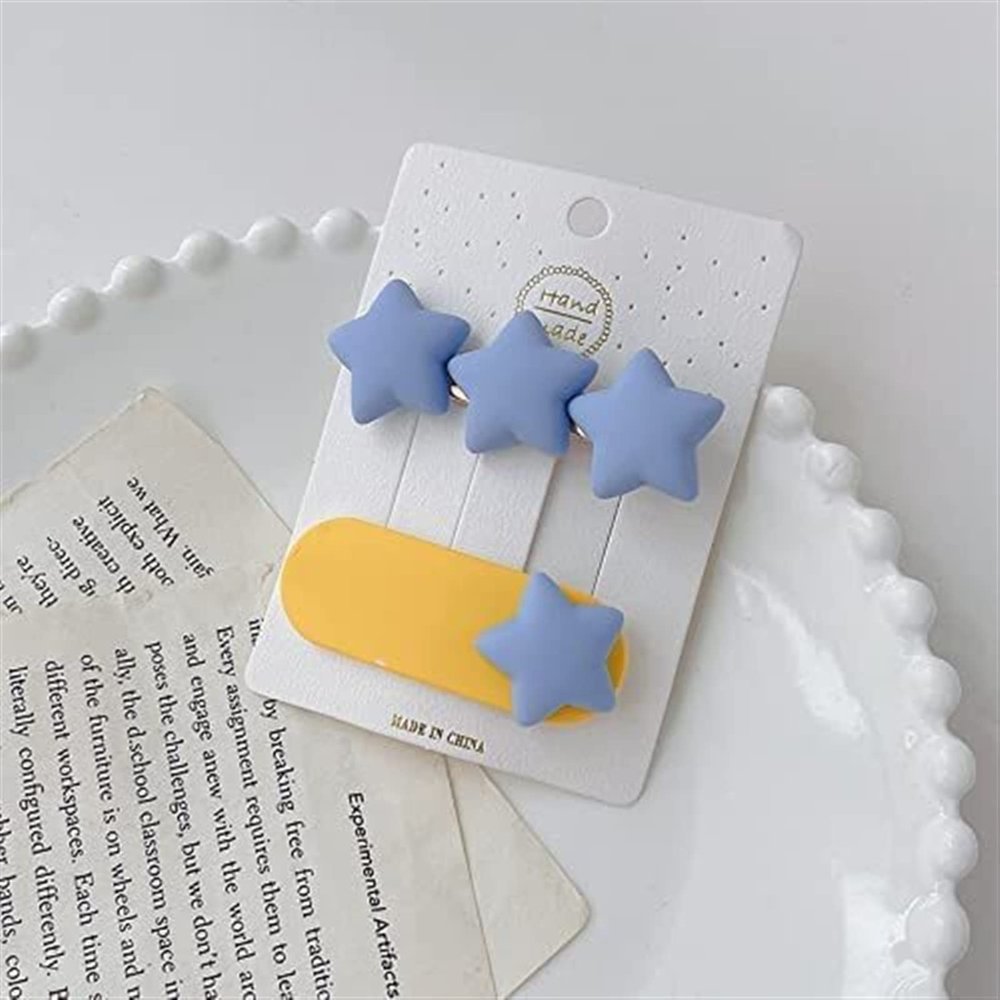 YQBUER Hairpins Candy Color Heart Hair Clip Children Bow Cute Girls Headwear Girls Hairpin Hair Accessories (Color : A)