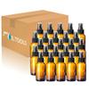 1 oz Glass Bottle w/Black Fine Mist Top (360 Bottles, Amber) view 1