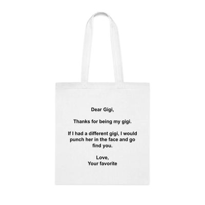 Dear Gigi Tote Bag, Gigi Gift, Gigi Christmas Gift idea, Gift For Gigi, Gigi Shoulder Bag, Gigi reusable Bags, Gift for Gigi from Favorite Grandkids