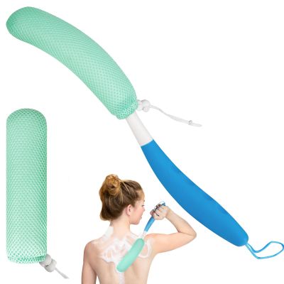 Leetye Mei Long Handled Shower Brush, Non-Slip Long Handle Bath Brush, Back Body Brush Gentle Exfoliating and Lather Well Deep Cleansing Long-Lasting for Body