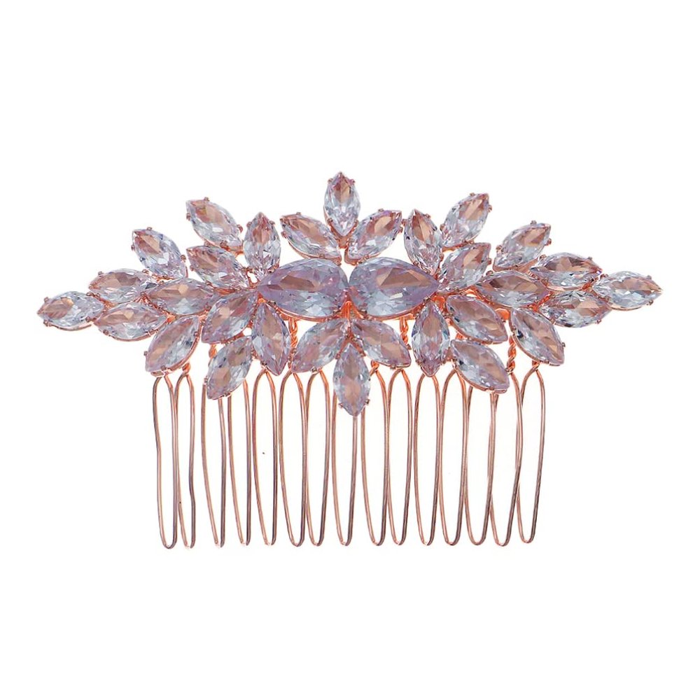 Beaupretty Wedding Hair Comb Rhinestone Accents Elegant Side Comb for Brides and Girls for Engagements Parties and Special Occasions Hs-