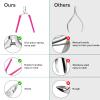CGBE Cuticle Clipper Professional Cuticle Trimmer Remover Tools, Non-slip Silicone Handle Stainless Steel Alicates Para Manicura Profesional for Dry Skin (Rose) view 2