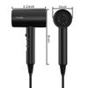 FUNTIN Hair Dryer, Blow Dryer with Diffuser Brush Comb for Women 4C Thick Curly Hair 1800w-Professional Black view 2