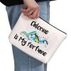G2TUP Swimming Gift Chlorine Is My Perfume Makeup Bag Swimmer Cosmetic Bag Swim Lover Gift Swimming Team Gift Swimming Coach Zipper Travel Pouch (Chlorine Is My Perfume White Bag) view 2