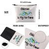 G2TUP Swimming Gift Chlorine Is My Perfume Makeup Bag Swimmer Cosmetic Bag Swim Lover Gift Swimming Team Gift Swimming Coach Zipper Travel Pouch (Chlorine Is My Perfume White Bag) view 3