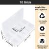 Cosics Press On Nail Storage Box, 3PCS 10-Grid Acrylic Nail Tip Organizer Box, 10 Spaces Empty Clear Plastic Numeral Vitamins Pill Box, Nail Case Container for Crystal Jewelry Nail Art Accessories view 2