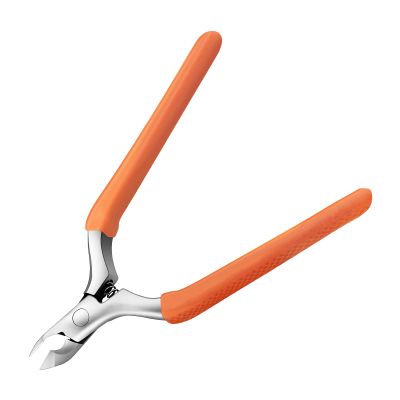 CGBE Cuticle Trimmer, 3/4 Jaw Extremely Sharp Cuticle Nippers, Professional Nail Cuticle Trimmer Tools, Non-slip Silicone Handle Cuticle Clipper for Nail Care Pedicure Manicure Nail (Orange)