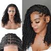18" Box Braided Wigs for Black Women 4 3/4"x12 1/2" Lace Front Braids with Baby Hair Natural Hairline Curly Wave Ends Glueless Lightweight Synthetic Braid Wig Cornrow (#1B Black) view 1