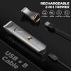 Body Hair Trimmer for Women Electric Body Shaver for Back Chest Armpit Legs Pubic Hair, USB Rechargeable, Replaceable Snap-in Ceramic Blades, IP7X Waterproof for Wet and Dry Use,Gray&Gold view 2