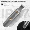 Body Hair Trimmer for Women Electric Body Shaver for Back Chest Armpit Legs Pubic Hair, USB Rechargeable, Replaceable Snap-in Ceramic Blades, IP7X Waterproof for Wet and Dry Use,Gray&Gold view 4