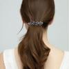 EVER FAITH Women's Austrian Crystal Barrette Clip, Art Deco Plum Blossom Flower Teardrop Hair Clasps Accessorie Black Black-Tone view 2