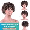 6 Inch Short Dreadlocks Hair Topper Wig with Clips in, Faux Locs Braided Half Wigs Synthetic Dreadlocks Hair Toupee Afro Wigs for Black Women and Man (1B/30#) view 2