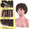 6 Inch Short Dreadlocks Hair Topper Wig with Clips in, Faux Locs Braided Half Wigs Synthetic Dreadlocks Hair Toupee Afro Wigs for Black Women and Man (1B/30#) view 3