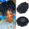 6 Inch Dreadlock Hair Toppers Wig with Clips in, Faux Locs Braided Hair Half Wigs, Synthetic Short Dreadlocks Toupee Wigs, Afro Wigs for Black Women and Man (1B# Natural Black) view 1