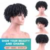 6 Inch Dreadlock Hair Toppers Wig with Clips in, Faux Locs Braided Hair Half Wigs, Synthetic Short Dreadlocks Toupee Wigs, Afro Wigs for Black Women and Man (1B# Natural Black) view 2