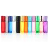 UTURAL 12Pcs 10ml Colorful Frosted Essential Oil Roller Bottles Glass Empty Containers with Stainless Steel Ball for Essential Oils, Perfumes and Lip Balms(Mix Color) view 1