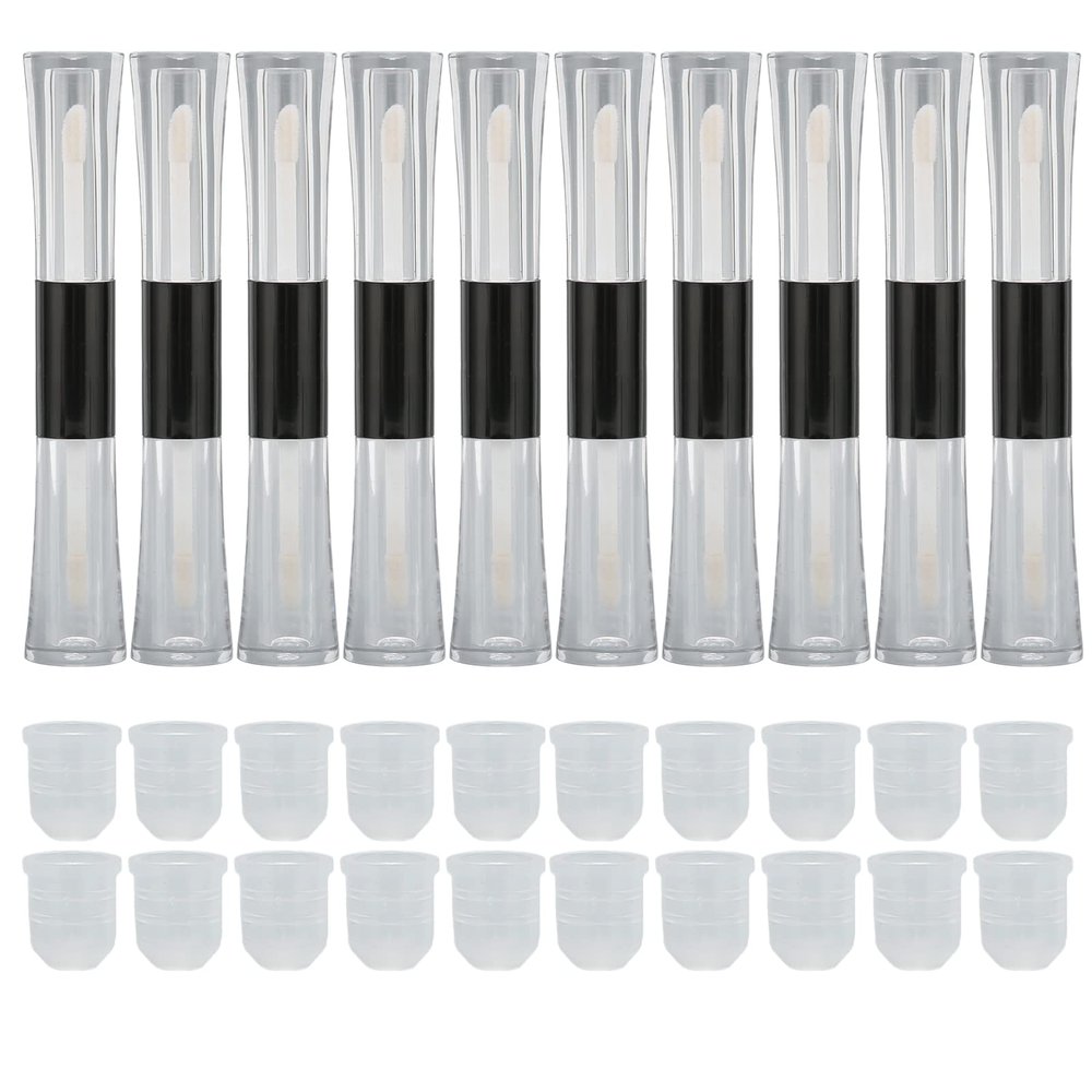 10pcs Empty Lip Gloss Tubes Transparent Lip Balm Containers Tubes DIY Cosmetic Reusable Refillable Lipstick Container for Home and Travel