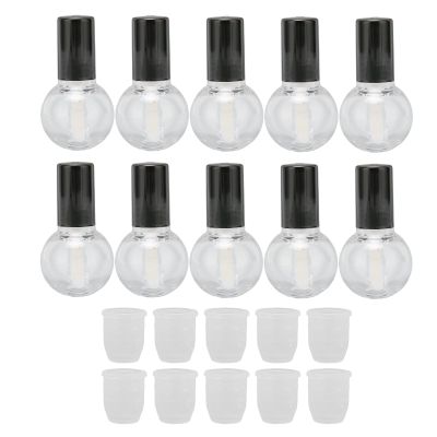 10Pcs 5ml Empty Lip Gloss Tubes Containers Cute Ball Type Plastic Refillable DIY Lip Gloss Bottle, Reusable Empty Bottle Tube Container for Home and Travel