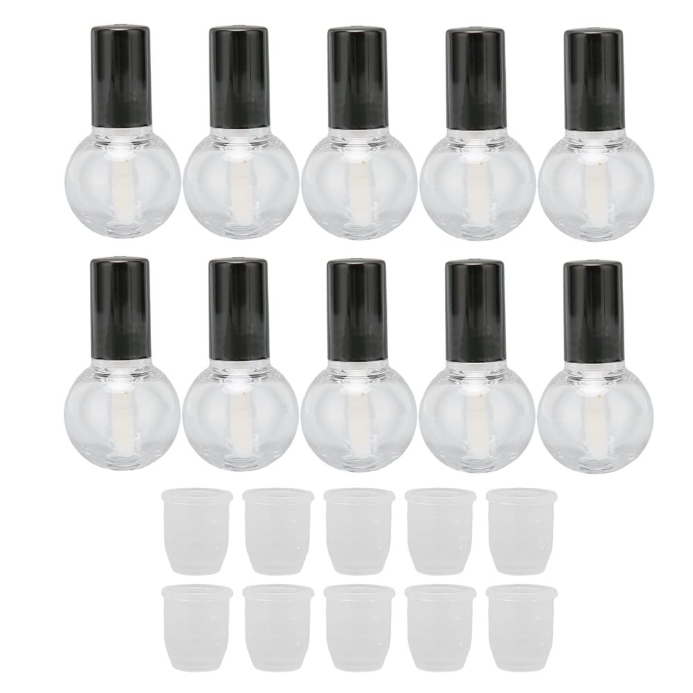 10Pcs 5ml Empty Lip Gloss Tubes Containers Cute Ball Type Plastic Refillable DIY Lip Gloss Bottle, Reusable Empty Bottle Tube Container for Home and Travel