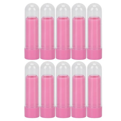 10pcs Lipstick Tube 9mm Refillable Cute DIY Empty Lip Balm Container Mini Lipstick Empty Tube Round Lipstick Tube with Tight Lid Light Pink