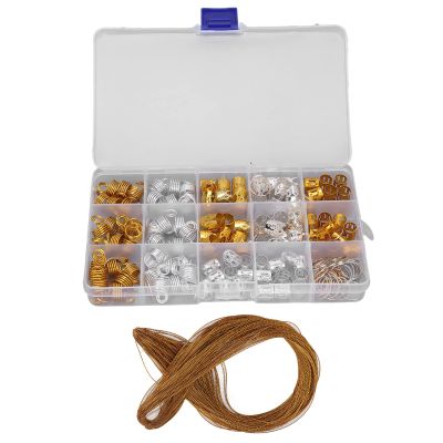 161pcs Hair Braid Loops Dreadlock Accessories Beads Metal Braids Loops Cuffs Clips for Hair Decorations Men Women
