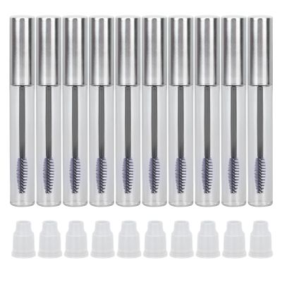 10pcs 12ml Empty Mascara Tube Wand DIY Cosmetics Eyelash Cream Container Bottle with 10 Rubber Inserts, Ideal Kit for DIY Cosmetics