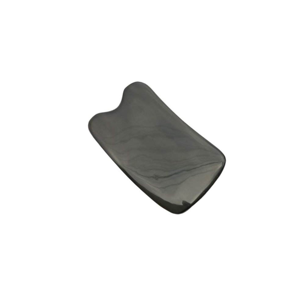 EXCEART Buffalo Horn Scraping Board and Gua Tool Handheld Scraping Plate for Relaxation and Skin Care Lightweight and Black Horn Material