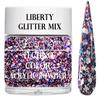 SHEBA NAILS Glitter Dip Powder Patriotic Nail Art Variety Kit- 1/4 oz Jar Each Candy Apple Red, Navy, Glitterize Winter White, & Liberty Custom Glitter Mix view 3