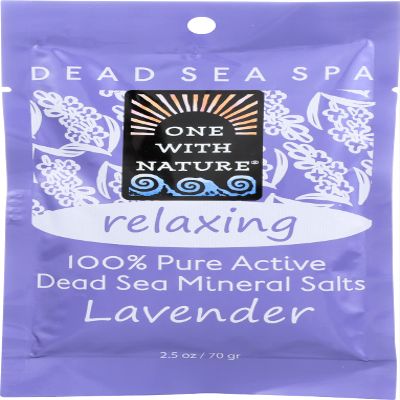 Relaxing, 100% Pure Active Dead Sea Mineral Salts, Lavender, For Eczema, Psoriasis and All Skin Types, Natural, Therapeutic, 2.5 Oz (Pack of 6)