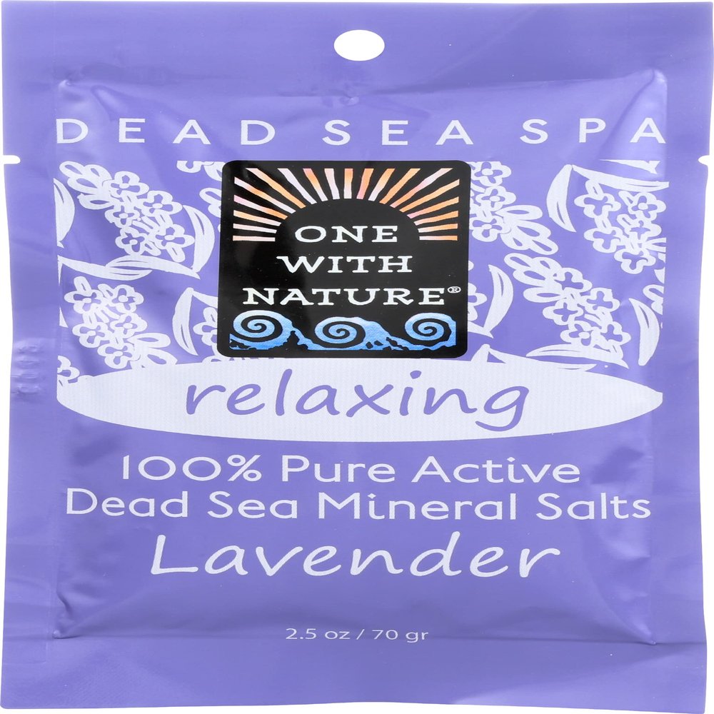 Relaxing, 100% Pure Active Dead Sea Mineral Salts, Lavender, For Eczema, Psoriasis and All Skin Types, Natural, Therapeutic, 2.5 Oz (Pack of 6)