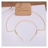 AS 2pcs Metal DIY Wedding Headband Two-line Bride Crown Gold Headdress Hairwear Hairband Head Hair Band Base Jewelry Components D628 (Color : 2pcs Gold, Size : 210x220mm) view 1