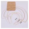 AS 2pcs Metal DIY Wedding Headband Two-line Bride Crown Gold Headdress Hairwear Hairband Head Hair Band Base Jewelry Components D628 (Color : 2pcs Gold, Size : 210x220mm) view 4