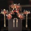 Chinese Bride Tiara Antique Headdress Tassel Crystal Wedding Hair Accessories view 2