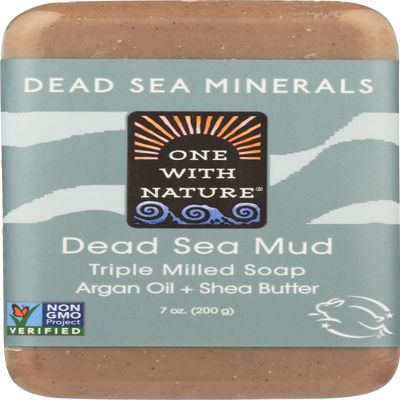 Dead Sea Mineral Mud Soap, Shea Butter, Argan Oil, Magnesium, Sulfur, Minerals, All Skin Types, Problem Skin, Therapeutic, Natural, Fragrance Free, 7 Oz Bar (1 Pack)