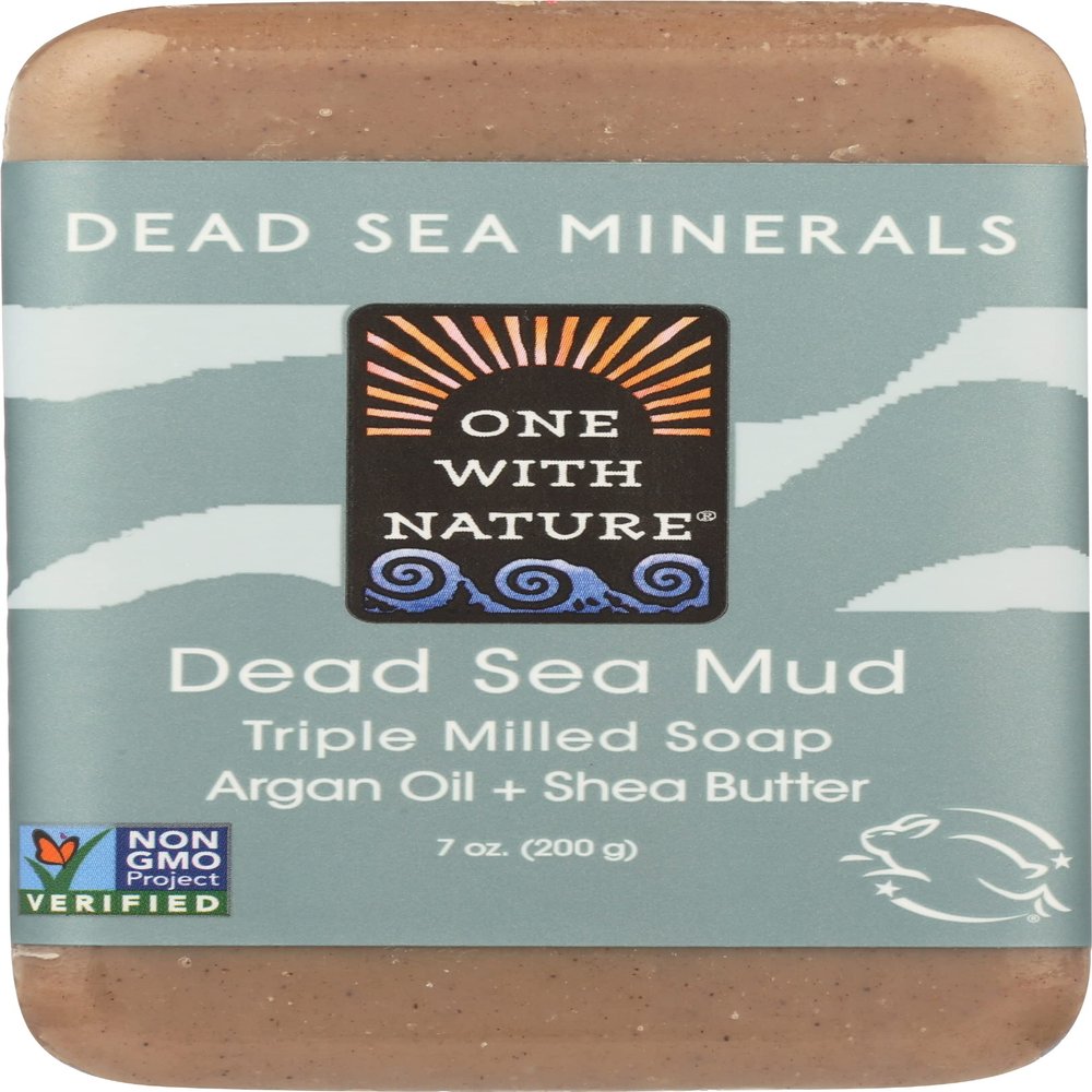 Dead Sea Mineral Mud Soap, Shea Butter, Argan Oil, Magnesium, Sulfur, Minerals, All Skin Types, Problem Skin, Therapeutic, Natural, Fragrance Free, 7 Oz Bar (1 Pack)