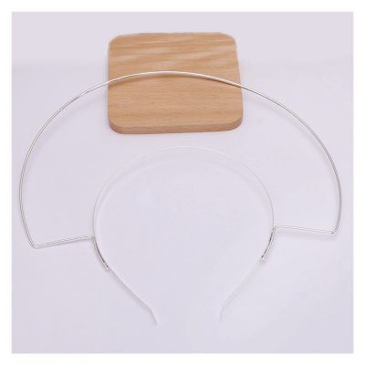 AS 2pcs Metal DIY Wedding Headband Two-line Bride Crown Gold Headdress Hairwear Hairband Head Hair Band Base Jewelry Components D628 (Color : 2pcs Silver, Size : 210x220mm)