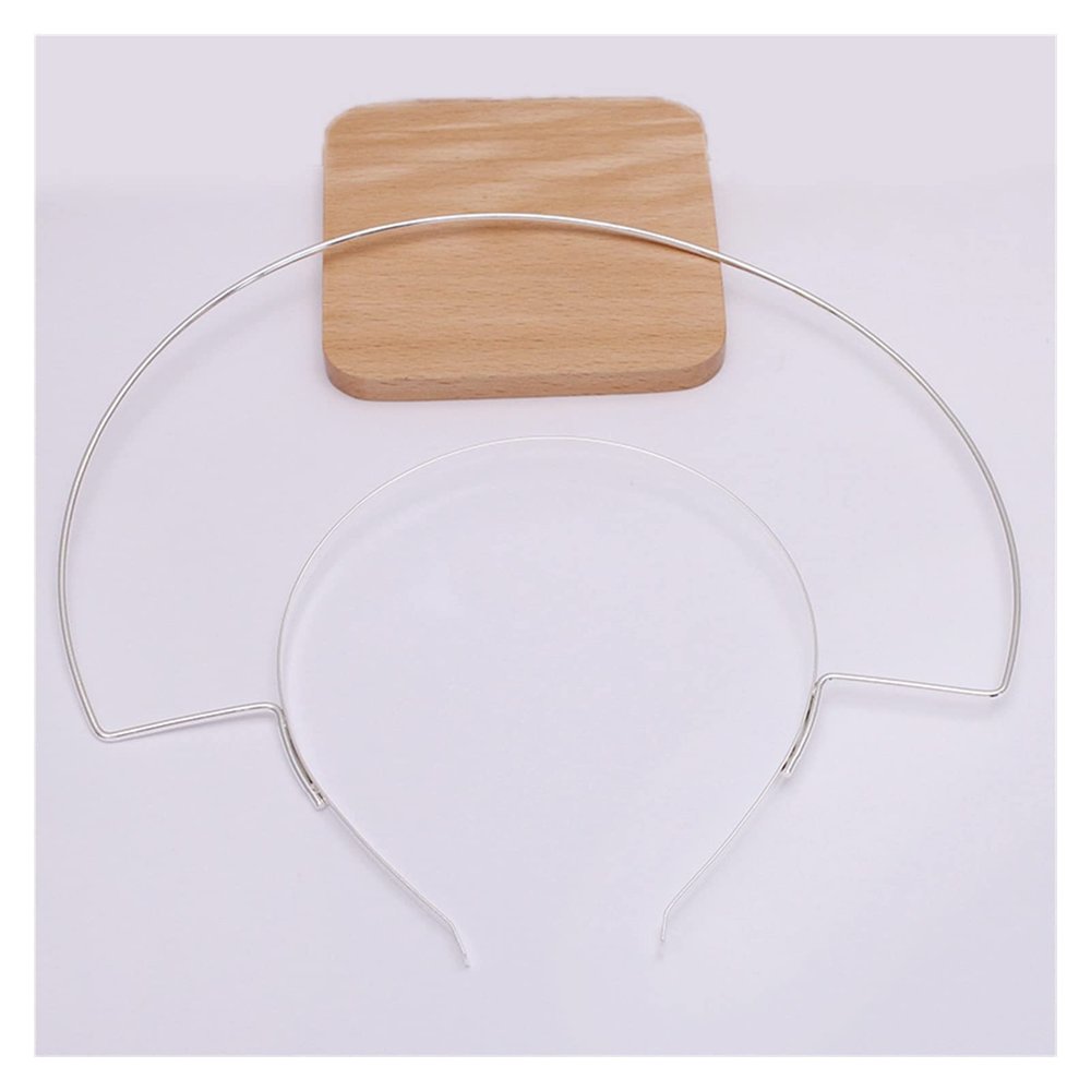 AS 2pcs Metal DIY Wedding Headband Two-line Bride Crown Gold Headdress Hairwear Hairband Head Hair Band Base Jewelry Components D628 (Color : 2pcs Silver, Size : 210x220mm)