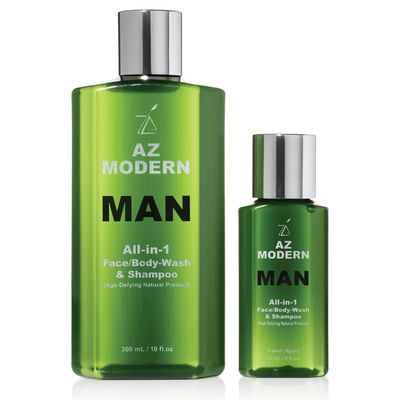 Ageless Zen 3-in-1 Face Wash, Body Wash & Shampoo 10.14 + 2 FL OZ | To Wash Away Sweat, Dirt & Excess Skin Oils | Odor Cleansing Aloe Vera & Jojoba Oil Formula | For All Skin Types