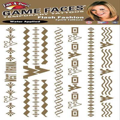Fan-A-Peel West Virginia Water Based Temporary Tattoos - Hypoallergenic Peel and Stick Waterproof Temporary Tattoos - Officially Licensed
