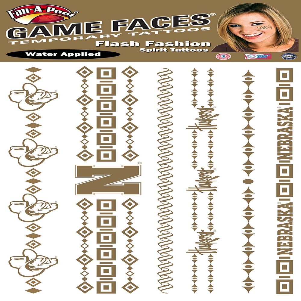 'FAN-A-PEEL University of Nebraska Flash Fashion Temporary Tattoo