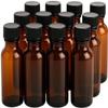 12 Pack (2 oz) 60ml Essential Oil Amber Glass Bottles - Round Boston Empty Refillable Amber Bottle for Many Liquids and Fragrances - CLANRIZA view 1