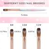 heemeei Acrylic Nail Brush Size 10, 100% Pure Kolinsky Nail Art Brush, Sturdy Handle Acrylic Powder Design Tools for Professional Manicure DIY Home Salon (10#) view 2
